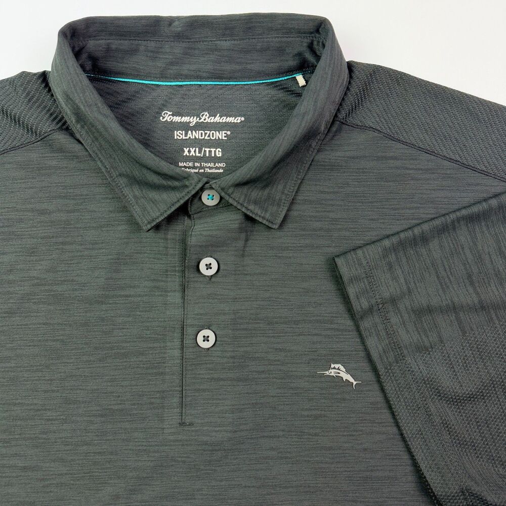 Tommy Bahama IslandZone Gray Performance Polo Shirt XXL